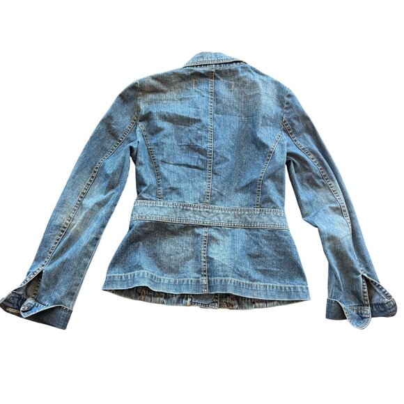 TRF 100% Denim Button Front Jean Utility Jacket Womens Medium StreetStyle Blue - Picture 8 of 8
